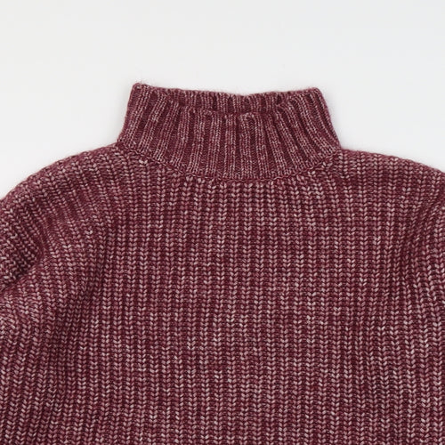 Celtic & Co Womens Purple High Neck Cotton Pullover Jumper Size M
