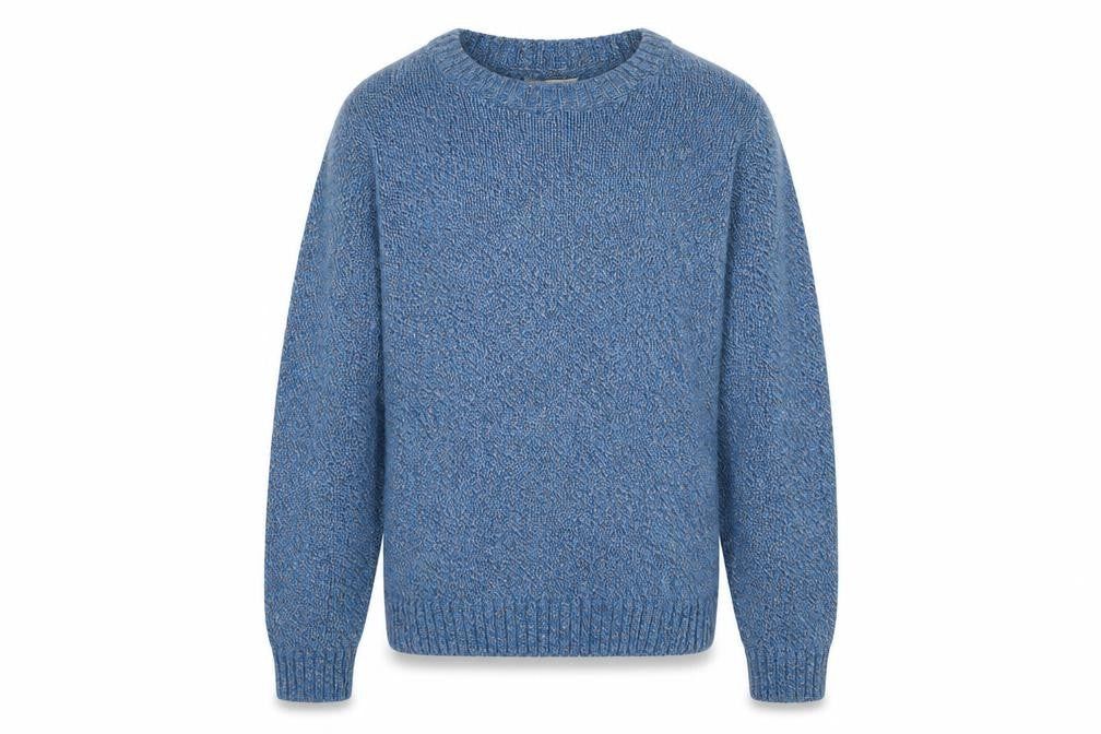 Stag and Hart Mens Blue Round Neck Acrylic Pullover Jumper Size M Long Sleeve
