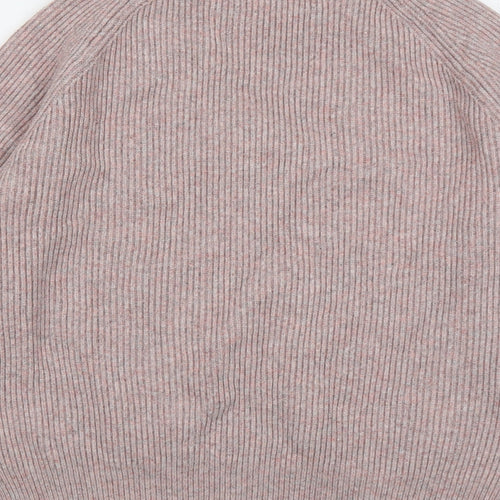 NEXT Womens Pink V-Neck Viscose Pullover Jumper Size L