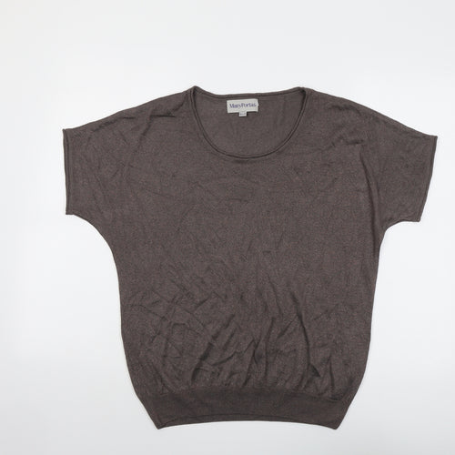 Mary Portas Womens Brown Round Neck Viscose Pullover Jumper Size 10