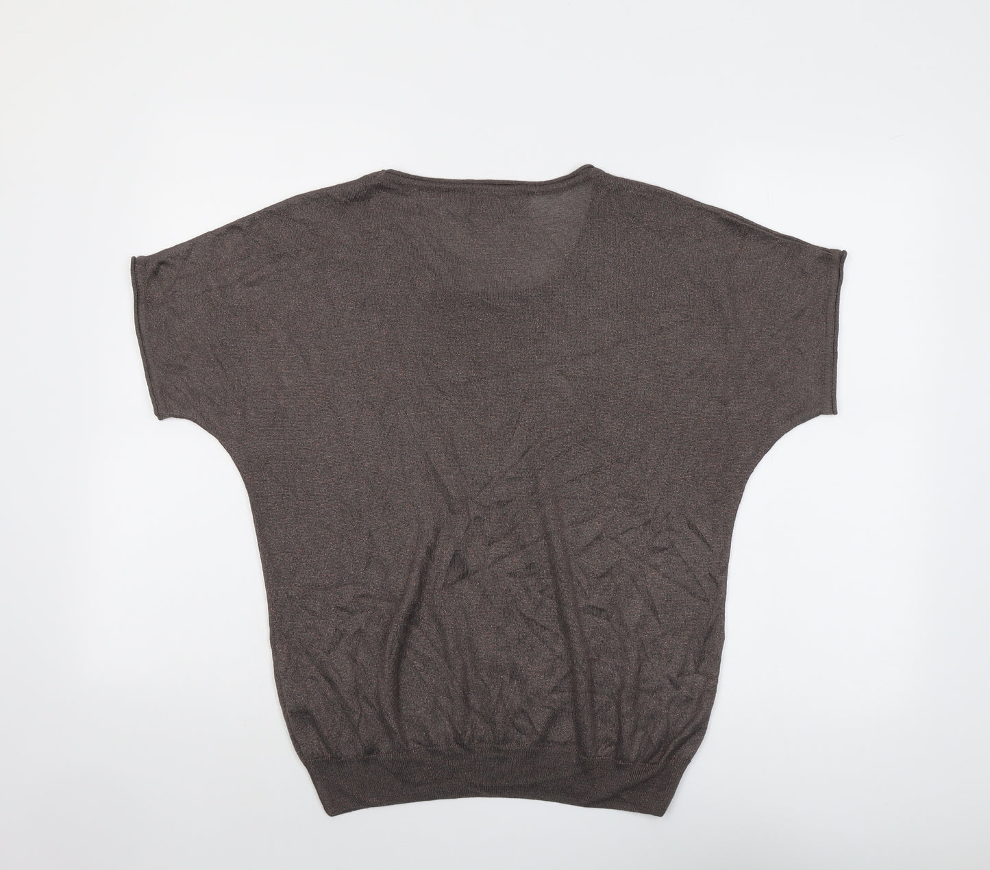 Mary Portas Womens Brown Round Neck Viscose Pullover Jumper Size 10