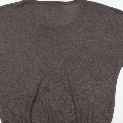 Mary Portas Womens Brown Round Neck Viscose Pullover Jumper Size 10