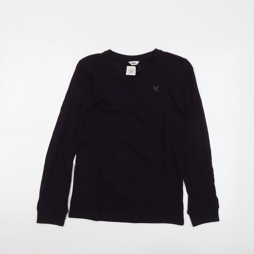 M&Co Boys Purple Cotton Basic T-Shirt Size 11-12 Years Round Neck Pullover