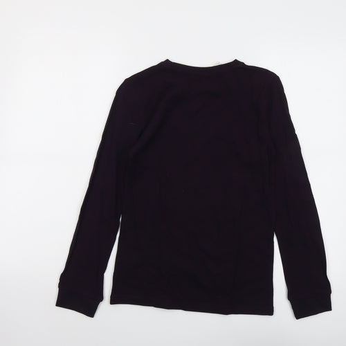 M&Co Boys Purple Cotton Basic T-Shirt Size 11-12 Years Round Neck Pullover