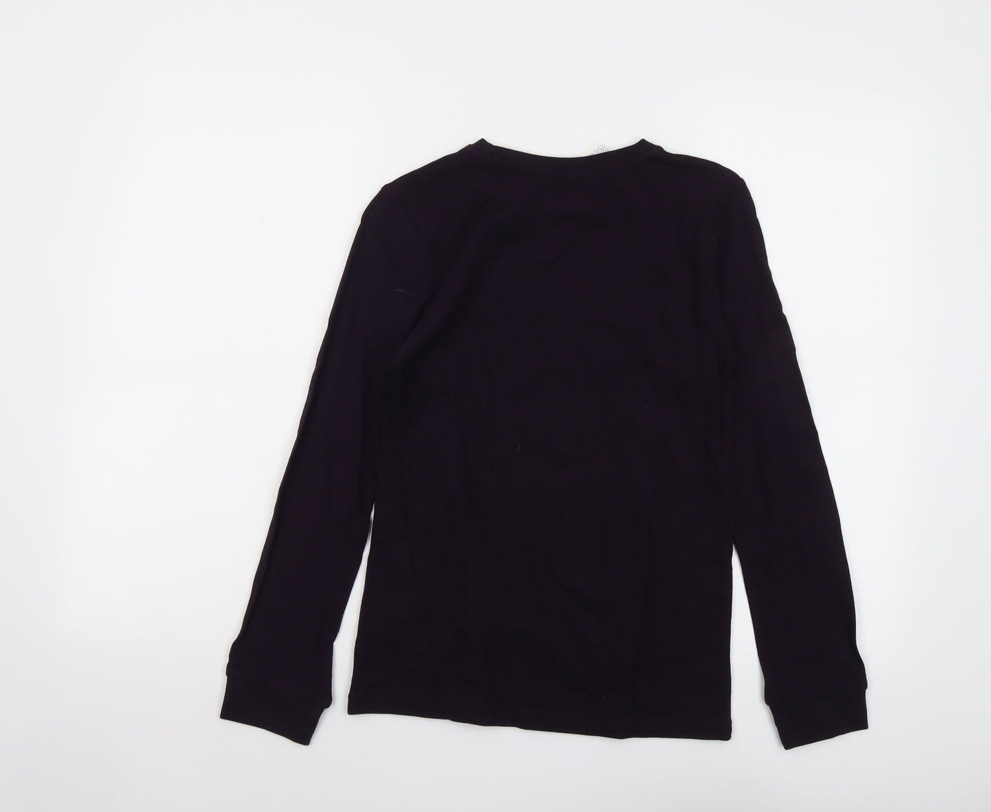 M&Co Boys Purple Cotton Basic T-Shirt Size 11-12 Years Round Neck Pullover