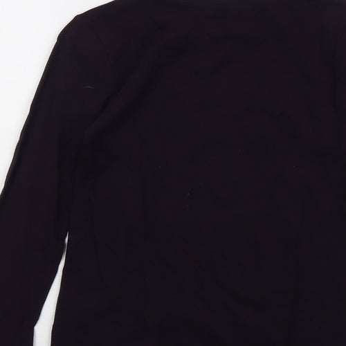 M&Co Boys Purple Cotton Basic T-Shirt Size 11-12 Years Round Neck Pullover