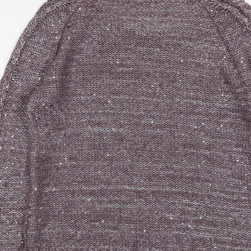 Marks and Spencer Womens Purple Round Neck Acrylic Pullover Jumper Size 12
