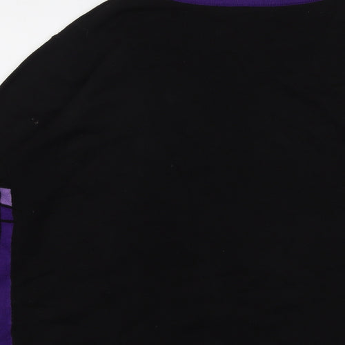 Autonomy Womens Black Round Neck Geometric Acrylic Pullover Jumper Size L
