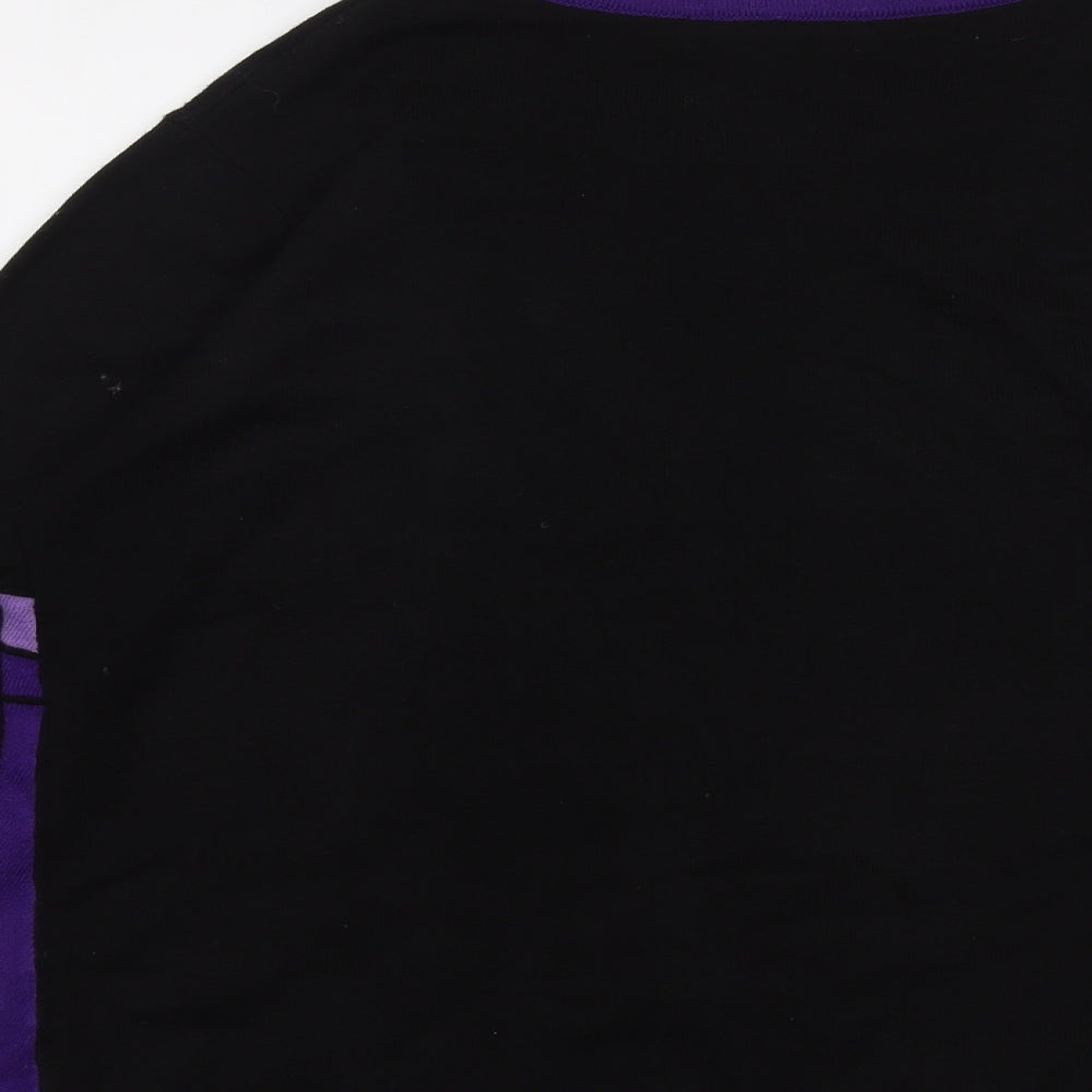 Autonomy Womens Black Round Neck Geometric Acrylic Pullover Jumper Size L