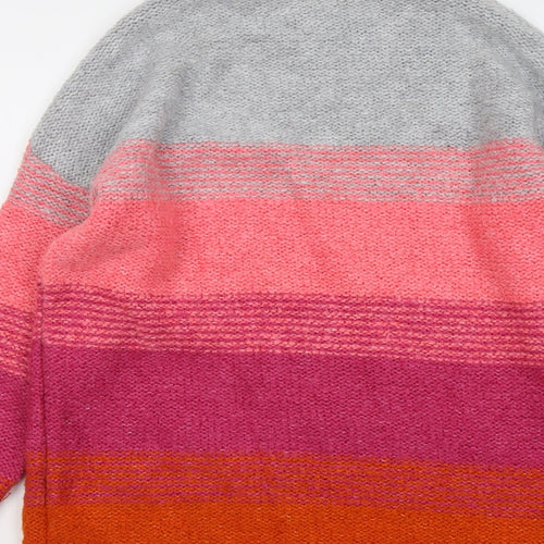 M&Co Womens Multicoloured Round Neck Striped Acrylic Pullover Jumper Size 14
