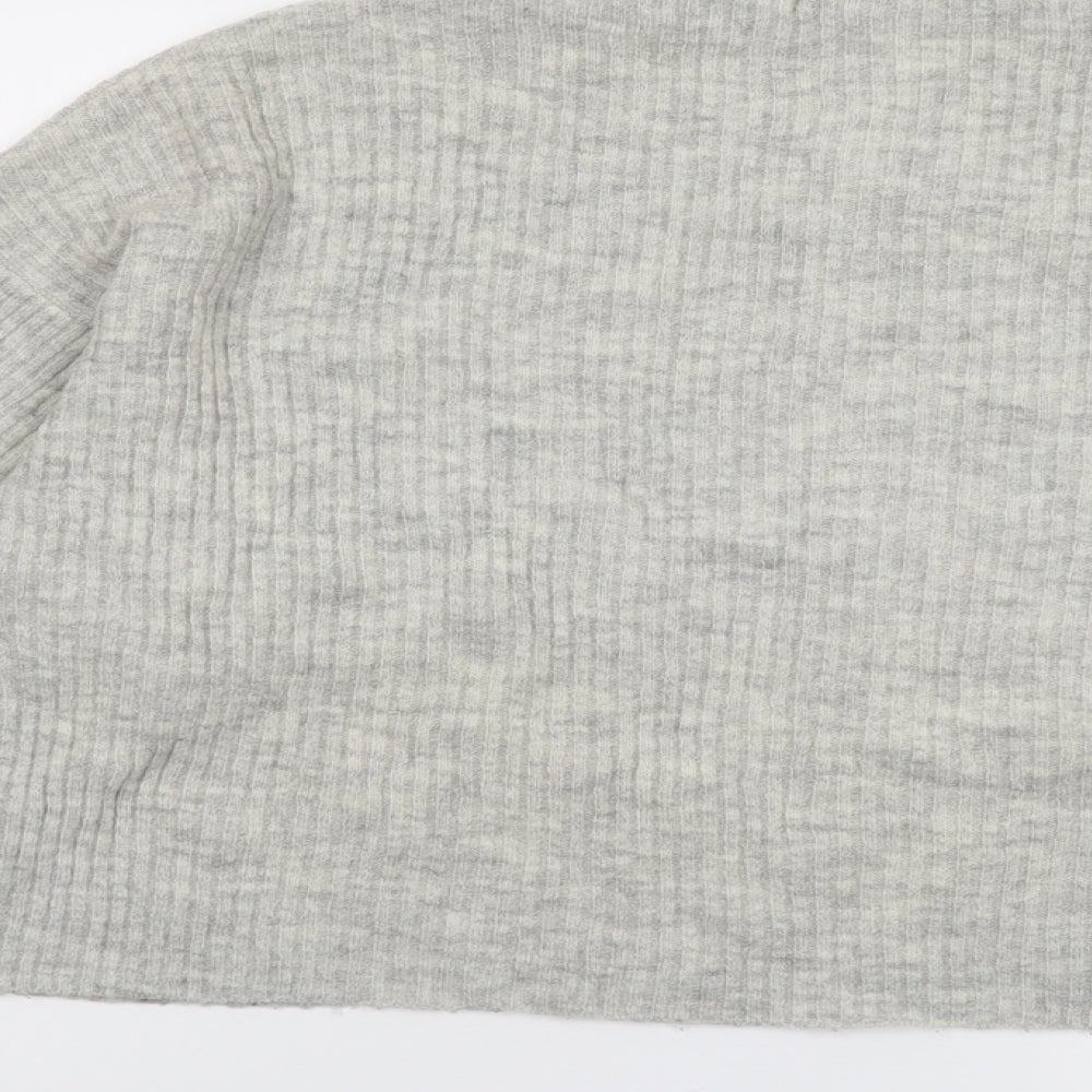 New Look Womens Grey Mock Neck Acrylic Pullover Jumper Size M