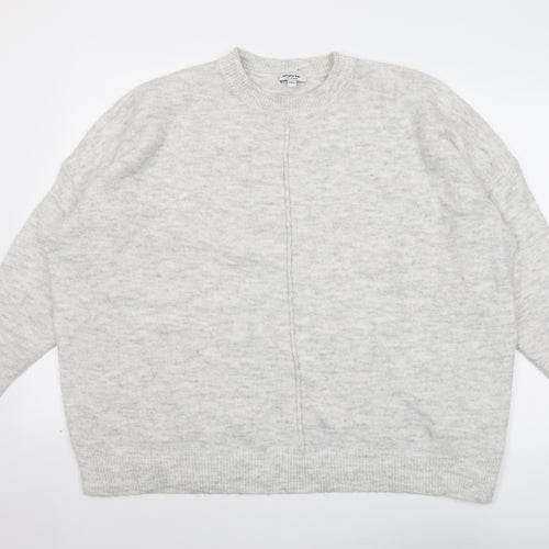 Simply Be Womens Grey Round Neck Acrylic Pullover Jumper Size 20