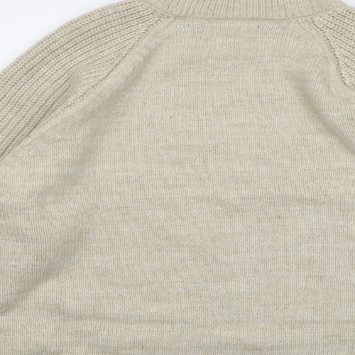 Marks and Spencer Womens Beige Mock Neck Acrylic Pullover Jumper Size XL