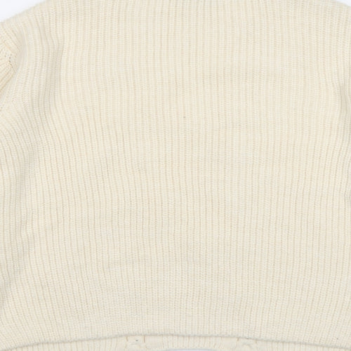 Marks and Spencer Womens Ivory Round Neck Acrylic Pullover Jumper Size XL