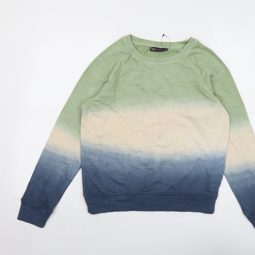 Marks and Spencer Womens Multicoloured Colourblock Cotton Pullover Sweatshirt Size 8 Pullover - Ombre effect