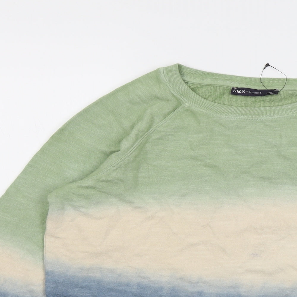 Marks and Spencer Womens Multicoloured Colourblock Cotton Pullover Sweatshirt Size 8 Pullover - Ombre effect