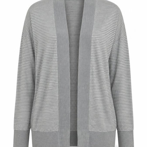 Gap Womens Grey V-Neck Striped Cotton Cardigan Jumper Size M