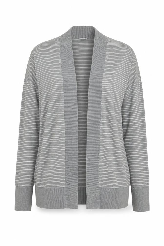 Gap Womens Grey V-Neck Striped Cotton Cardigan Jumper Size M