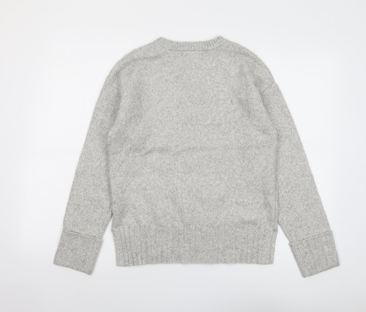 Marks and Spencer Womens Grey Round Neck Polyester Pullover Jumper Size S