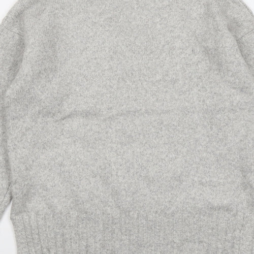 Marks and Spencer Womens Grey Round Neck Polyester Pullover Jumper Size S