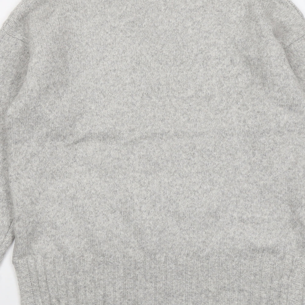 Marks and Spencer Womens Grey Round Neck Polyester Pullover Jumper Size S