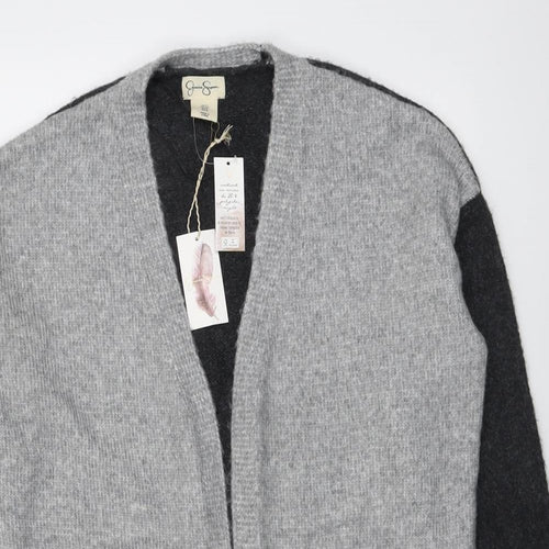 Jessica Simpson Womens Grey V-Neck Polyester Cardigan Jumper Size S