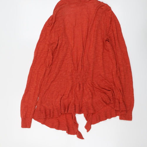 RJR.John Rocha Womens Red V-Neck Cotton Cardigan Jumper Size 14