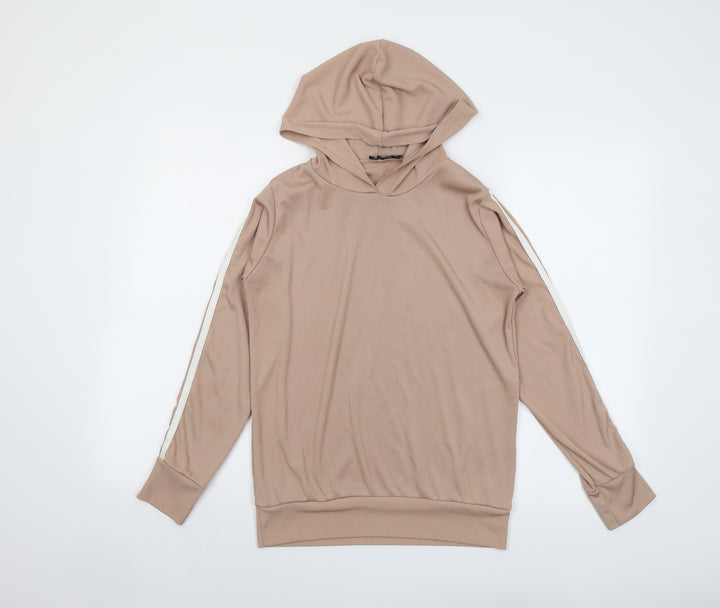 Boohoo Womens Beige Polyester Pullover Hoodie Size 10 Pullover