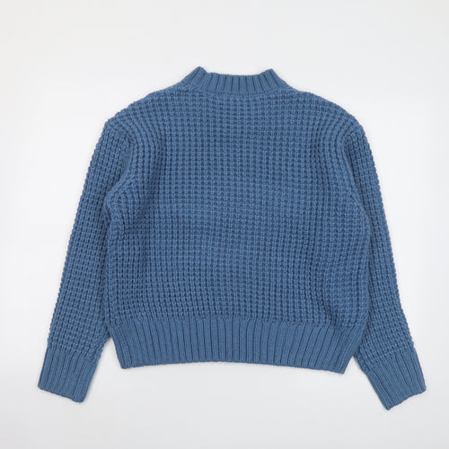 Marks and Spencer Womens Blue Round Neck Acrylic Pullover Jumper Size M