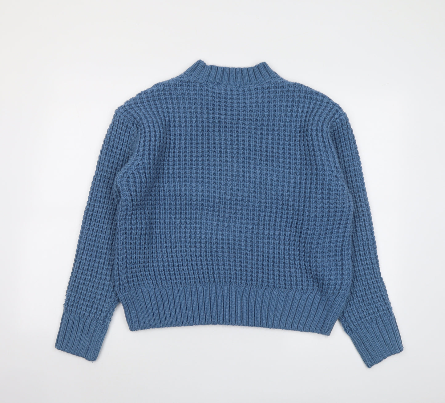 Marks and Spencer Womens Blue Round Neck Acrylic Pullover Jumper Size M