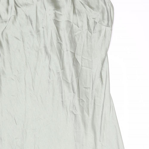 NEXT Womens Green Polyester Slip Dress Size 18 V-Neck Tie