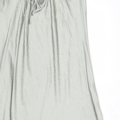 NEXT Womens Green Polyester Slip Dress Size 18 V-Neck Tie