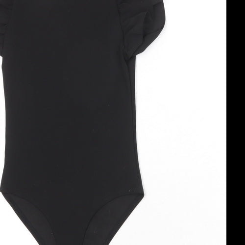 I SAW IT FIRST Womens Black Polyester Bodysuit One-Piece Size 6 Snap