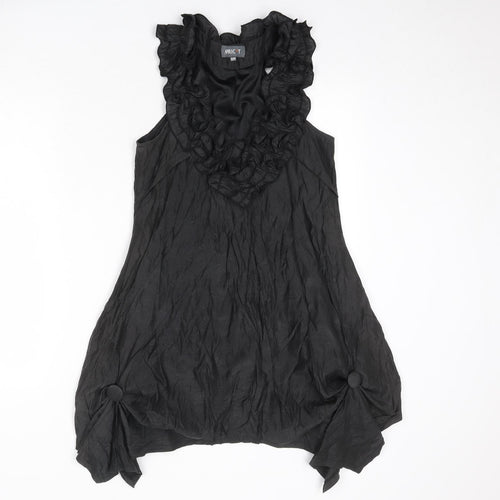 Apricot Womens Black Polyester Trapeze & Swing Size S V-Neck Pullover - Size S-M
