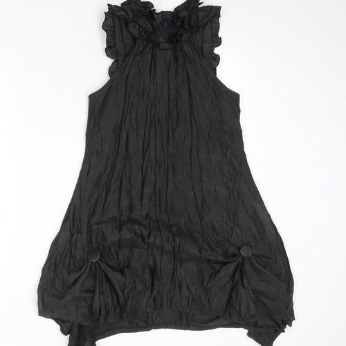 Apricot Womens Black Polyester Trapeze & Swing Size S V-Neck Pullover - Size S-M