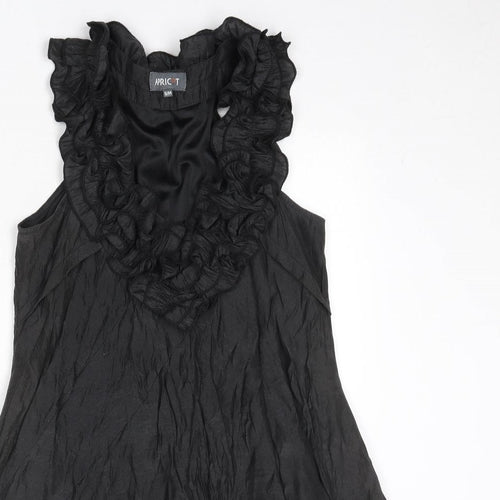Apricot Womens Black Polyester Trapeze & Swing Size S V-Neck Pullover - Size S-M
