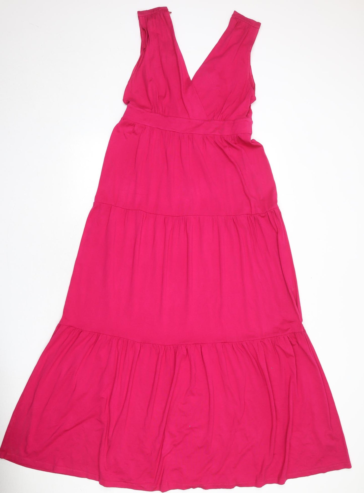Wallis Womens Pink Viscose Trapeze & Swing Size 14 V-Neck Pullover