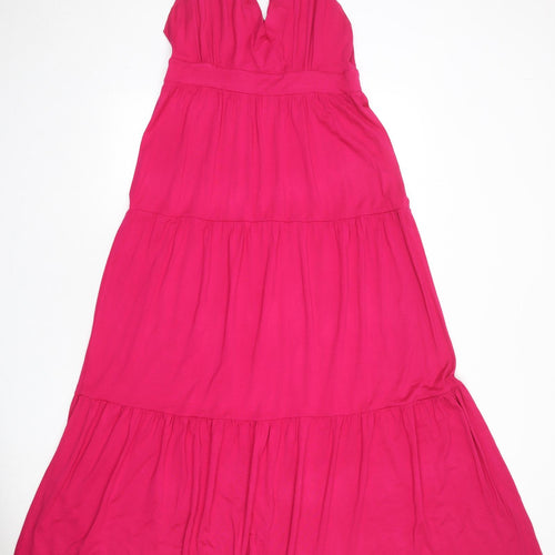 Wallis Womens Pink Viscose Trapeze & Swing Size 14 V-Neck Pullover