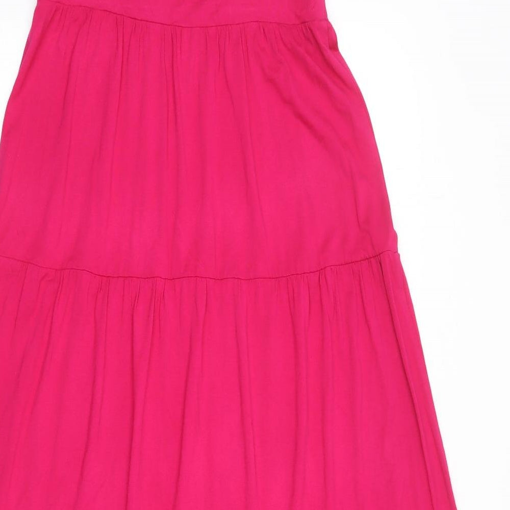 Wallis Womens Pink Viscose Trapeze & Swing Size 14 V-Neck Pullover