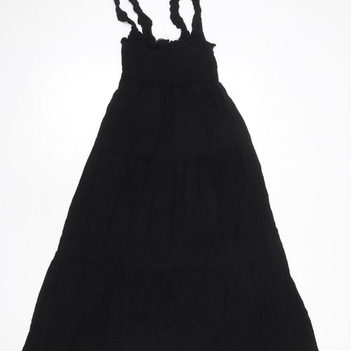 Cameo Rose Womens Black Viscose Maxi Size 8 Square Neck Pullover