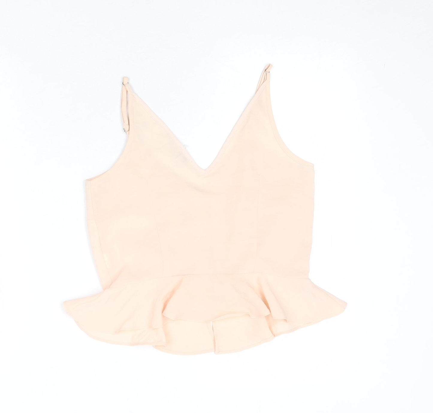 River Island Womens Pink Polyester Camisole Tank Size 6 V-Neck - Peplum