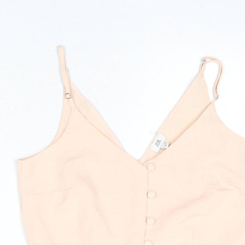 River Island Womens Pink Polyester Camisole Tank Size 6 V-Neck - Peplum