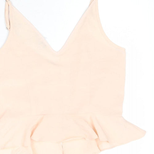 River Island Womens Pink Polyester Camisole Tank Size 6 V-Neck - Peplum