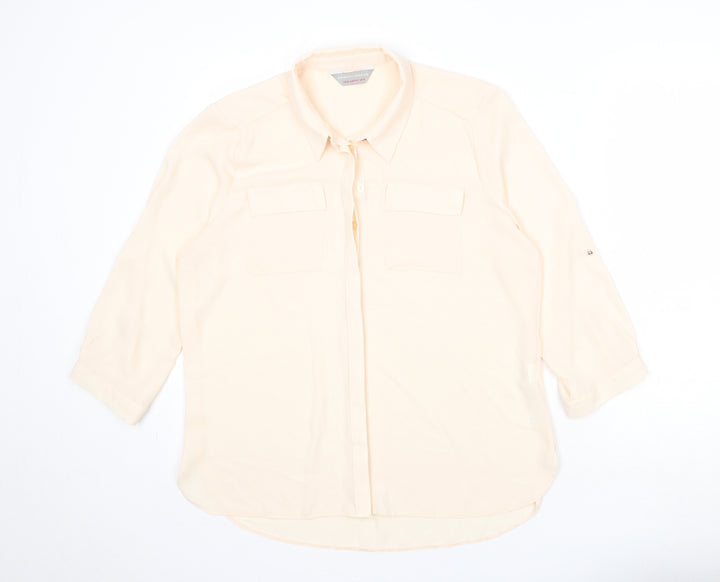 Dorothy Perkins Womens Pink Polyester Basic Button-Up Size 14 Collared