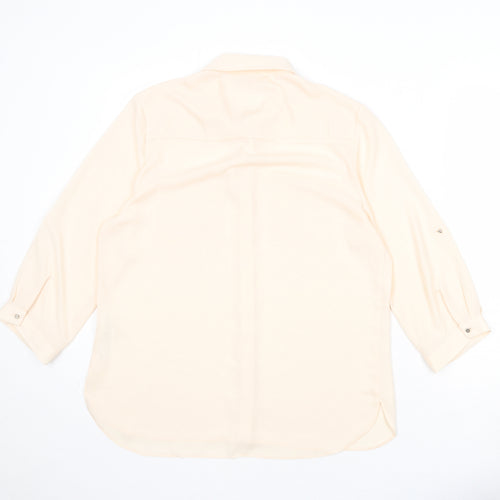 Dorothy Perkins Womens Pink Polyester Basic Button-Up Size 14 Collared
