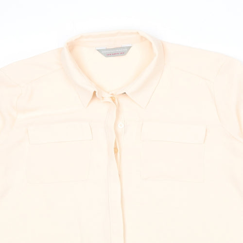 Dorothy Perkins Womens Pink Polyester Basic Button-Up Size 14 Collared