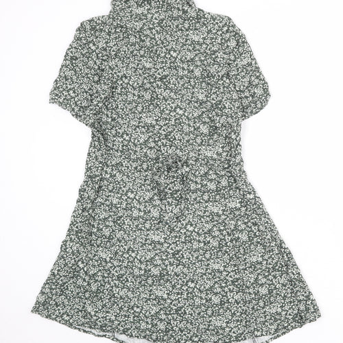 Urban Outfitters Womens Green Floral Viscose Sheath Size XS Collared Button