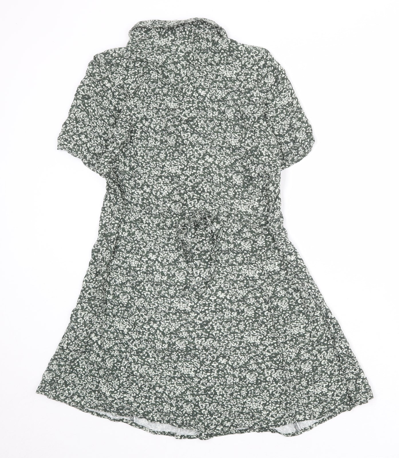 Urban Outfitters Womens Green Floral Viscose Sheath Size XS Collared Button
