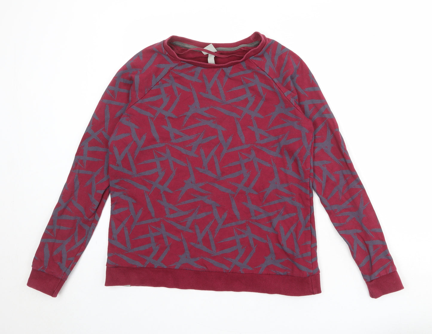 Bench Womens Purple Geometric Cotton Pullover Sweatshirt Size M Pullover