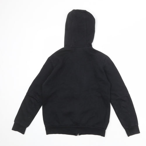 adidas Boys Black Cotton Full Zip Hoodie Size 9-10 Years Zip